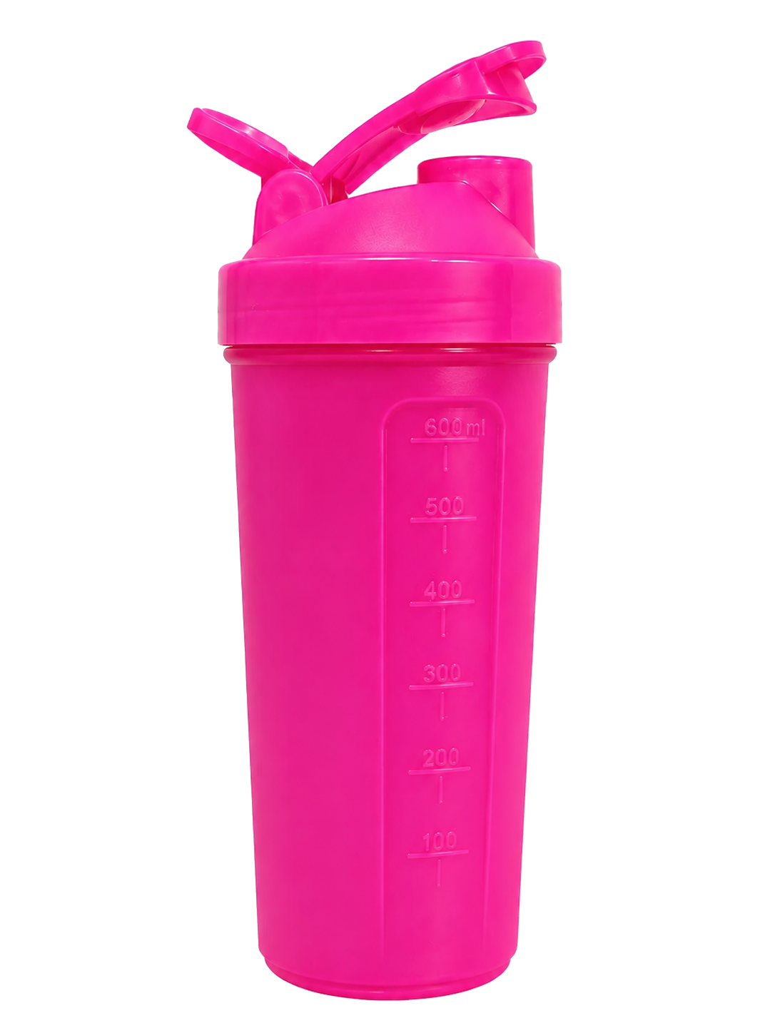 Shakeira personalizada de 600 ml rosa neon com tampa