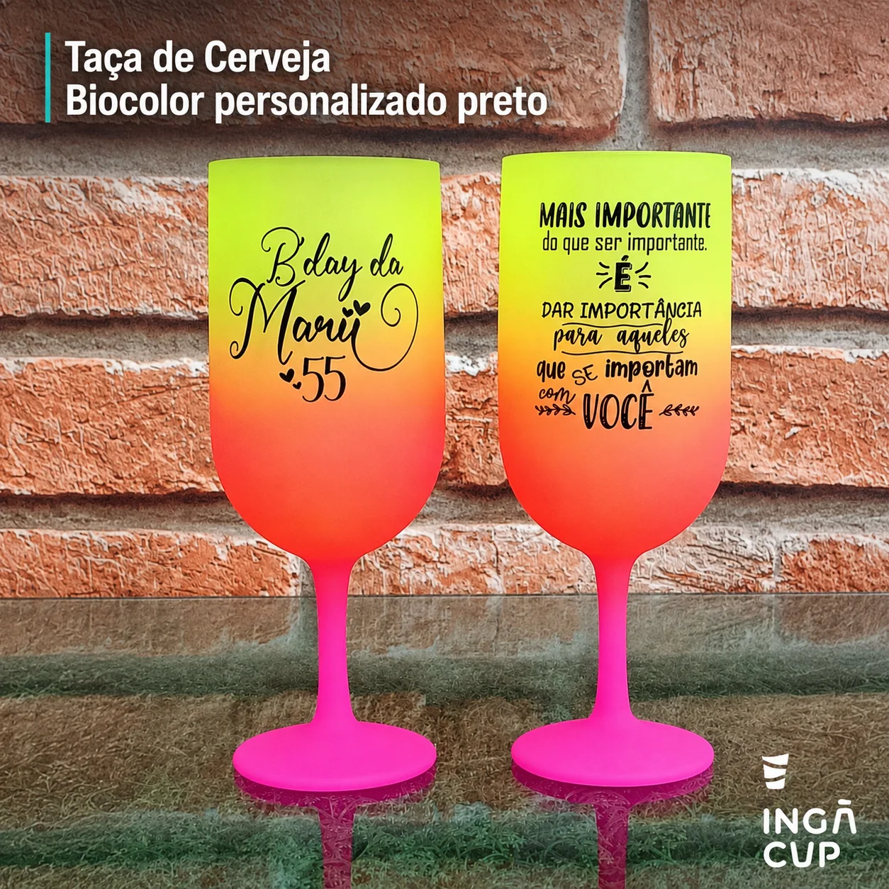 Taça de cerveja bicolor