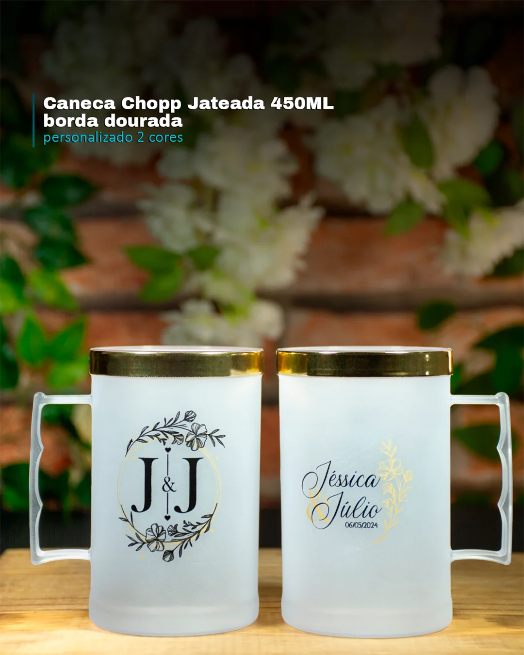Caneca Chopp Jateada 450ML personalizado 2 cores
