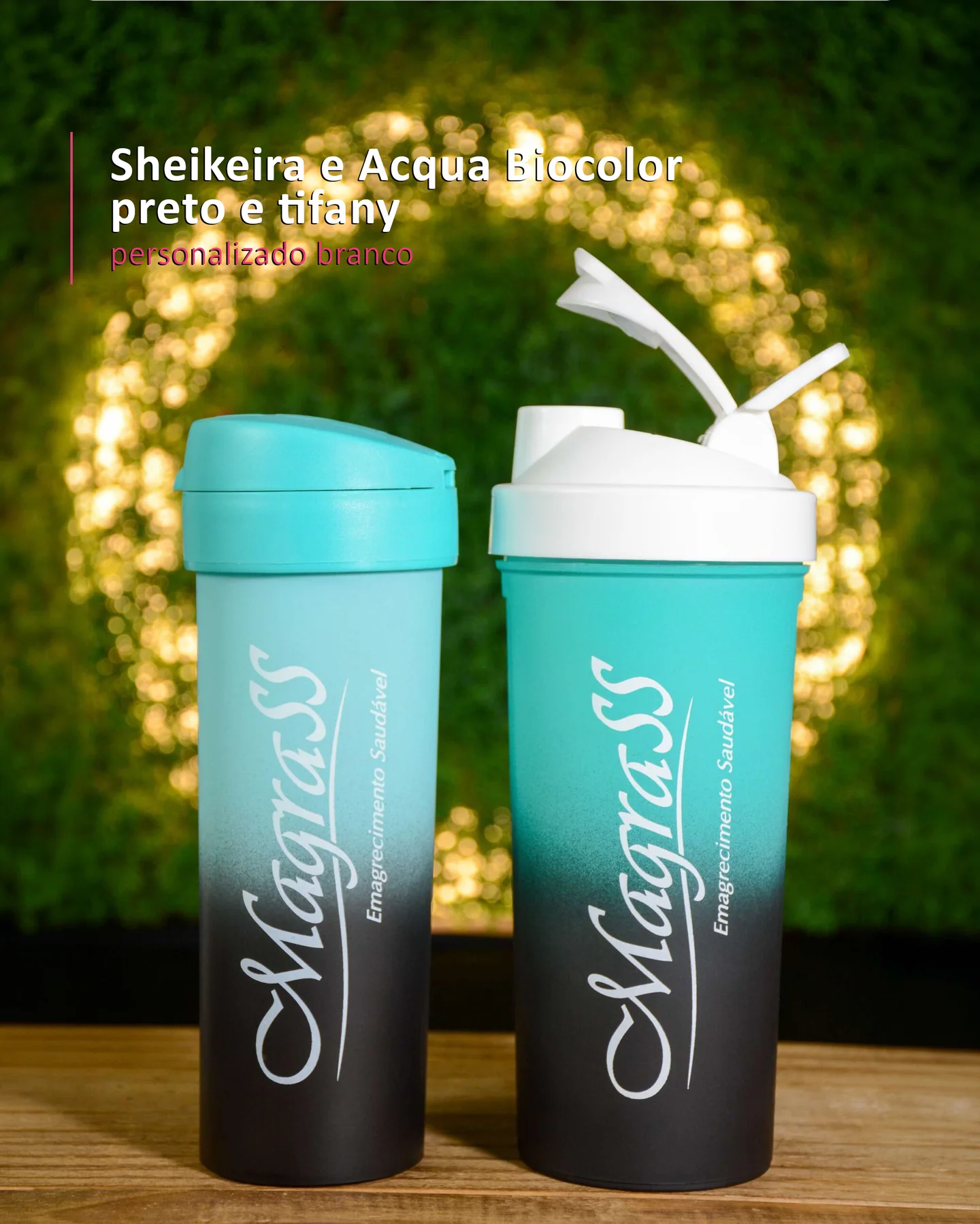 Sheikeira e Acqua Biocolor preto e tifany  personalizado branco