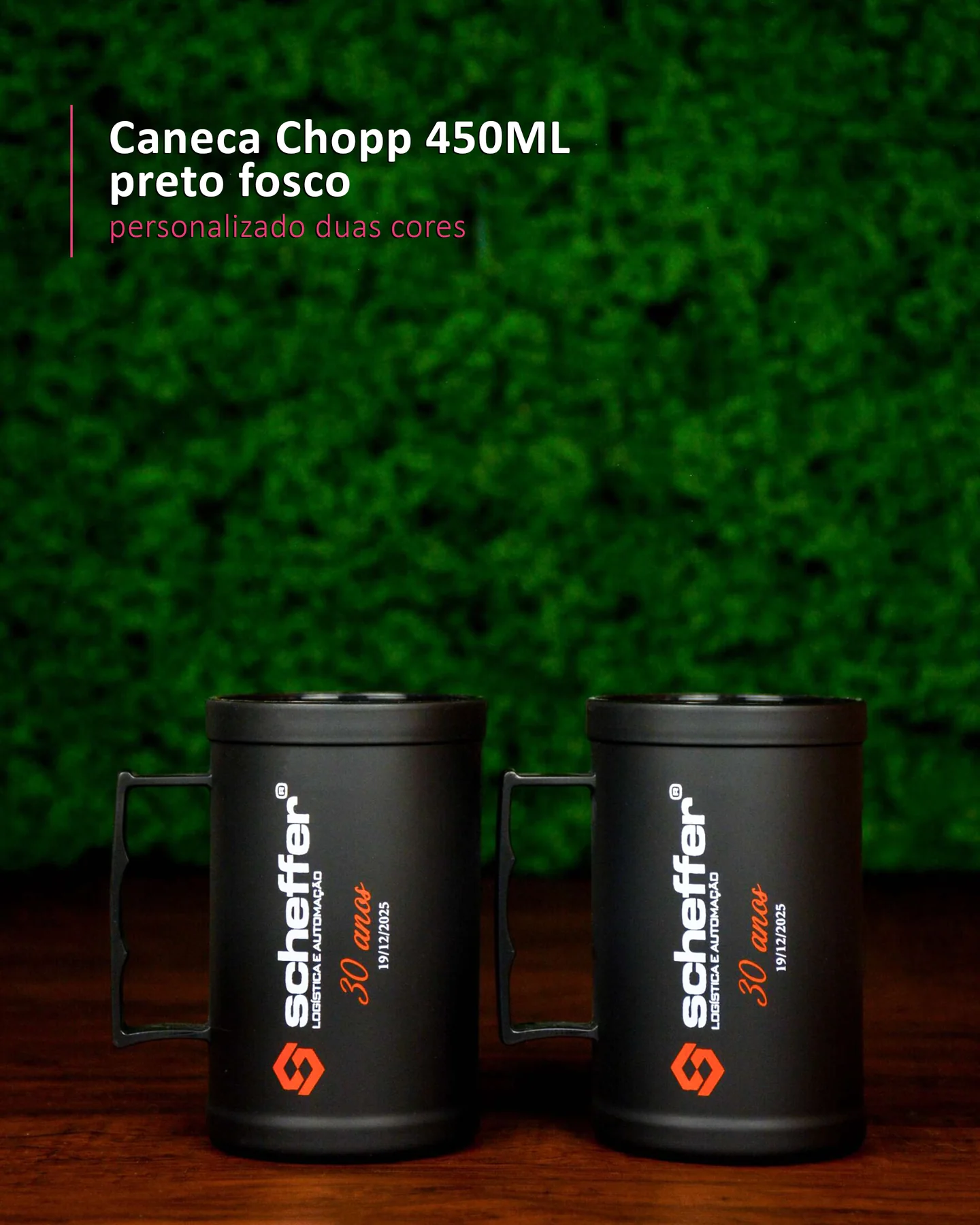 Caneca Chopp 450ML preto fosco personalizado duas cores