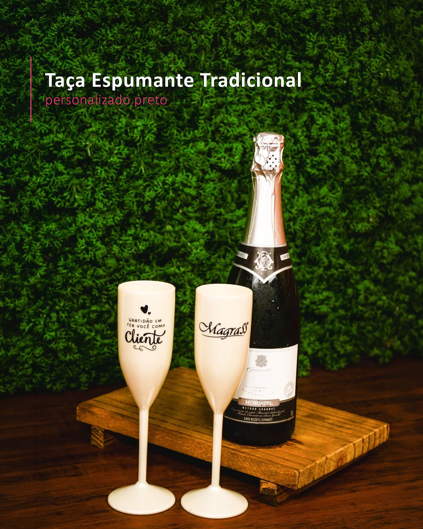 Taça Espumante Tradicional personalizado preto