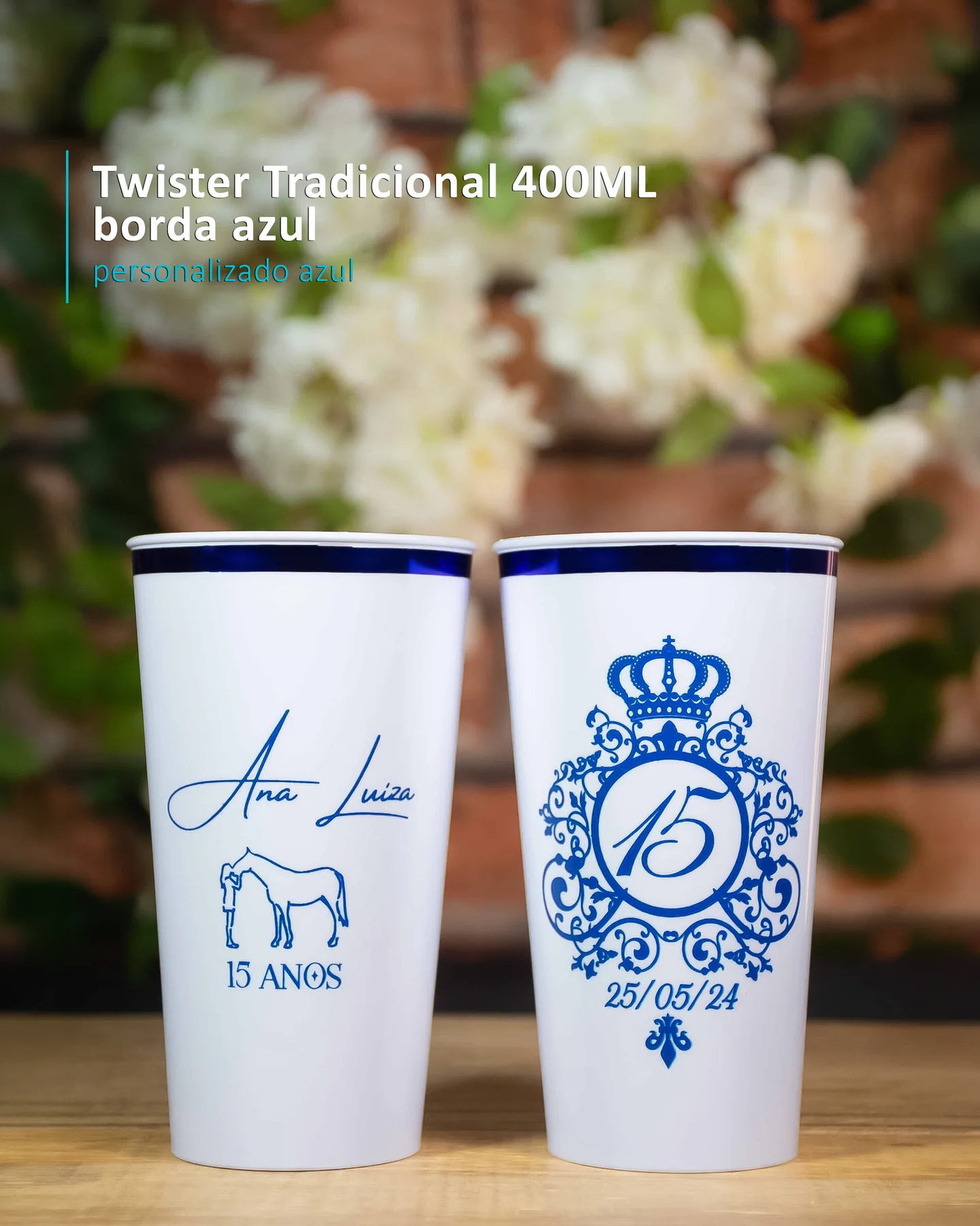 Twister Tradicional 400ML borda azul personalizado azul