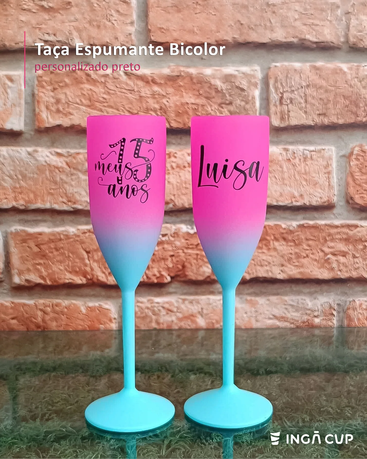 Taça Espumante Bicolor personalizado preto