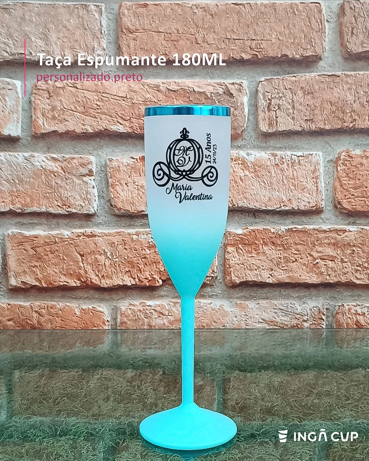 Taça Espumante 180ML personalizado preto