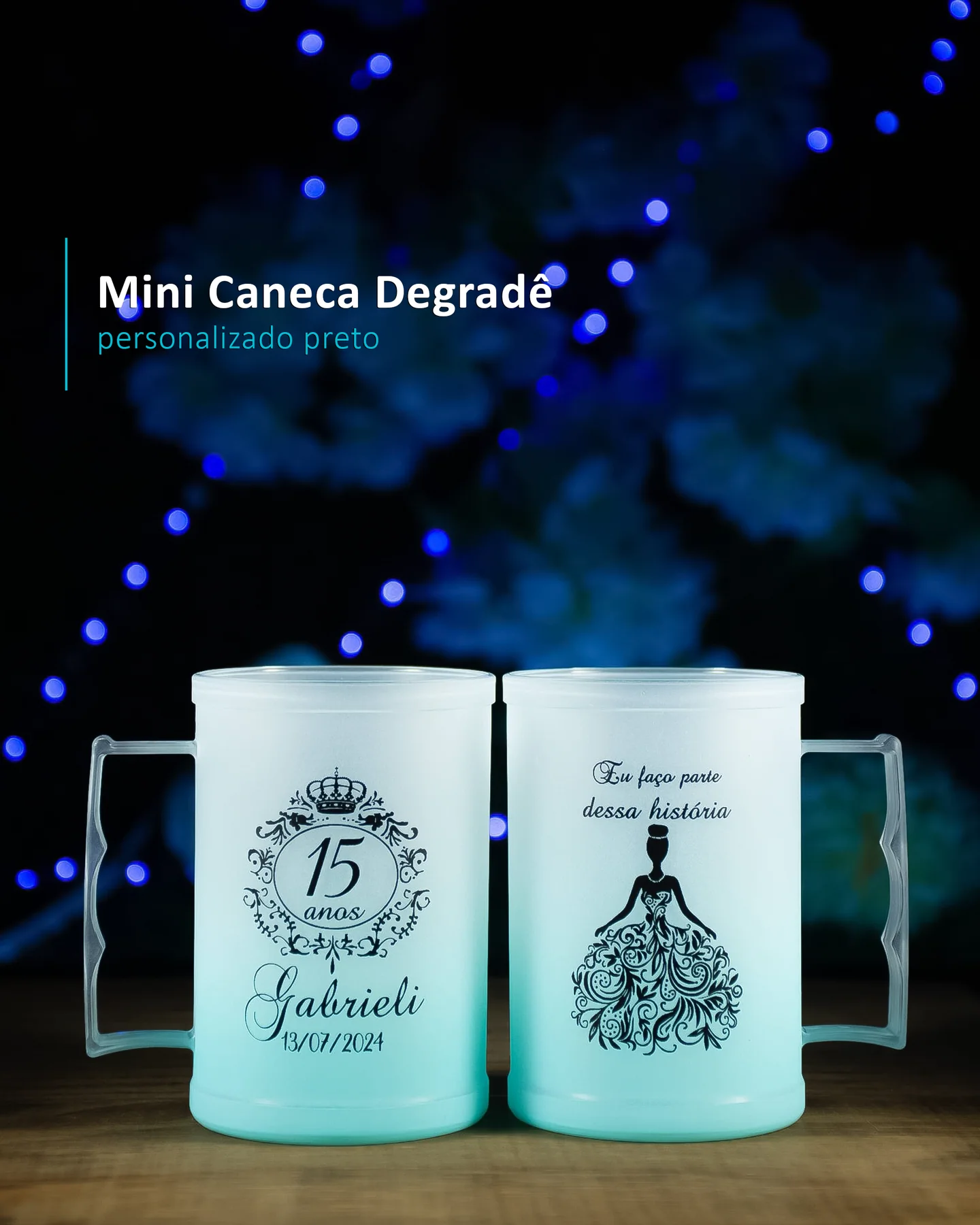 Mini Caneca Degradê personalizado preto