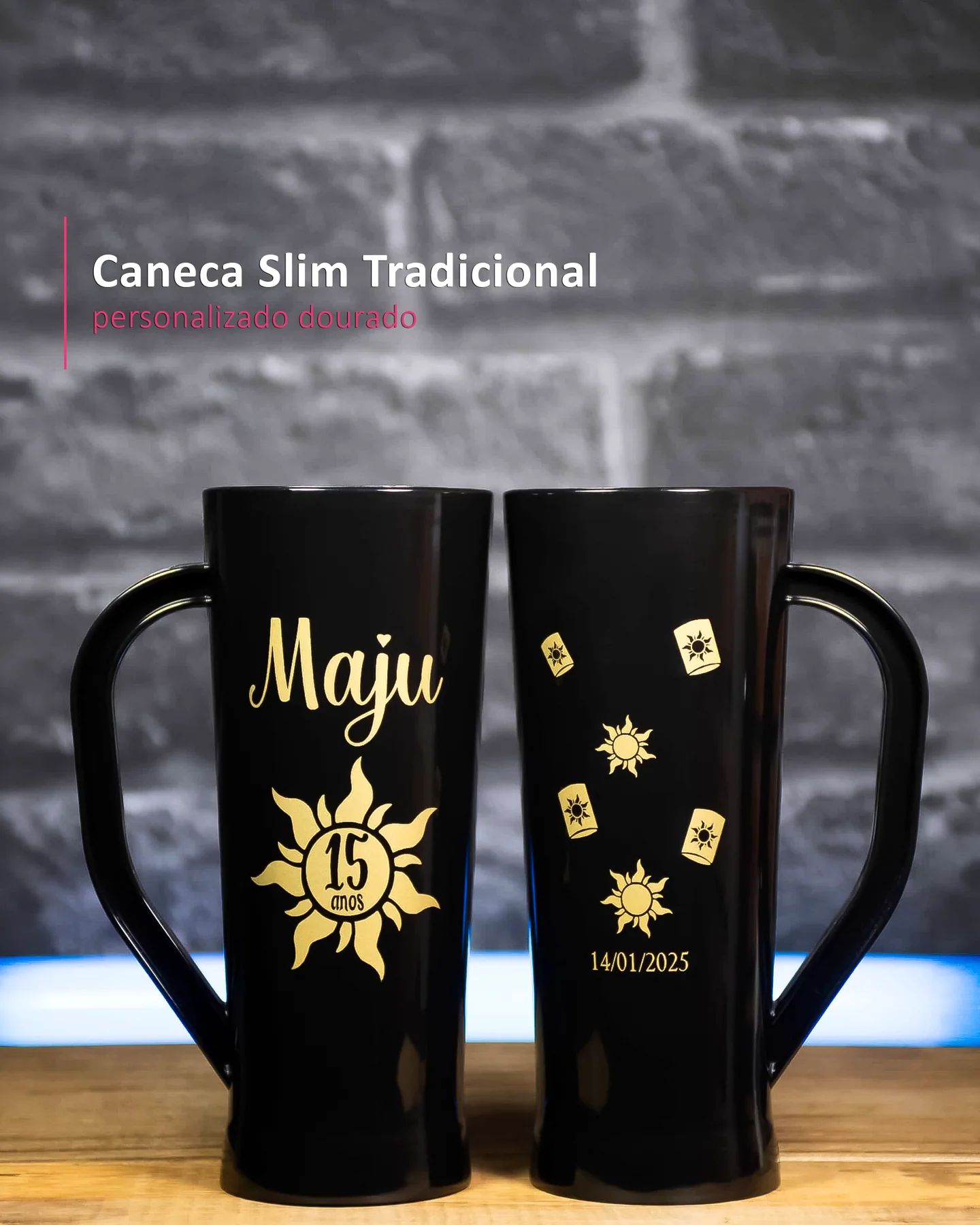 Caneca Slim Tradicional personalizado dourado