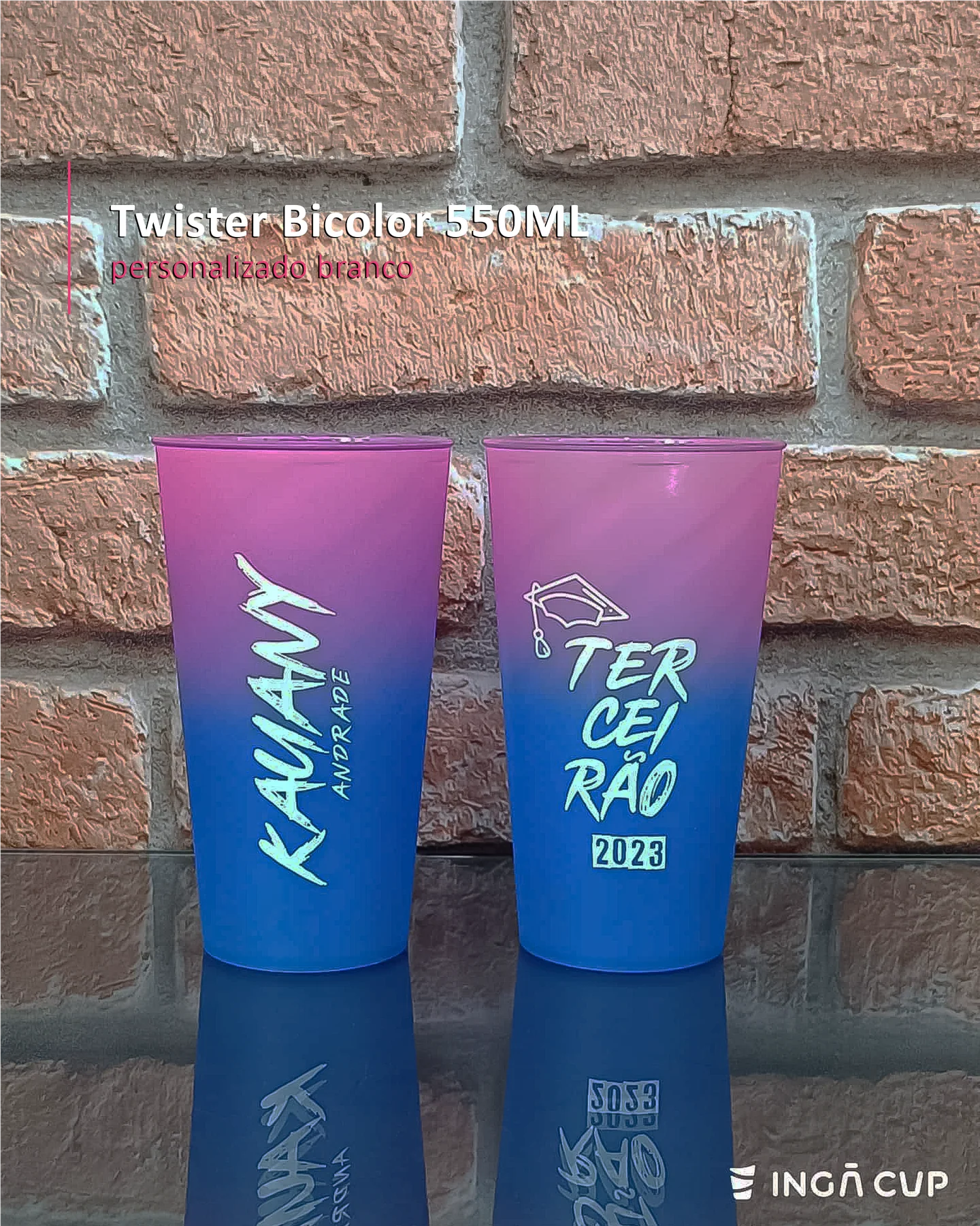 Twister Bicolor 550ML personalizado branco