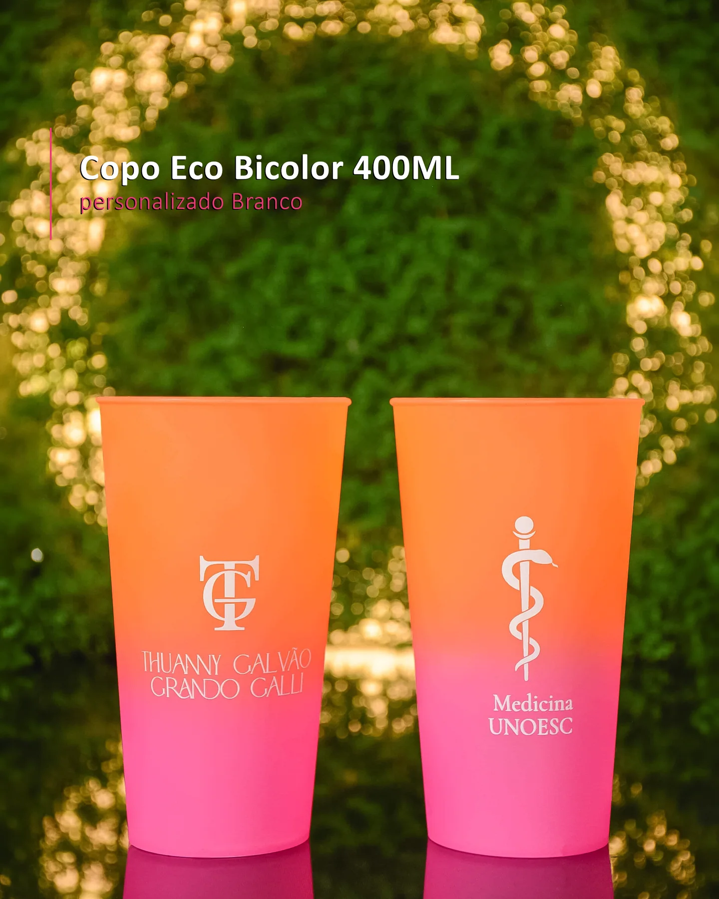 Copo Eco Bicolor 400ML personalizado Branco