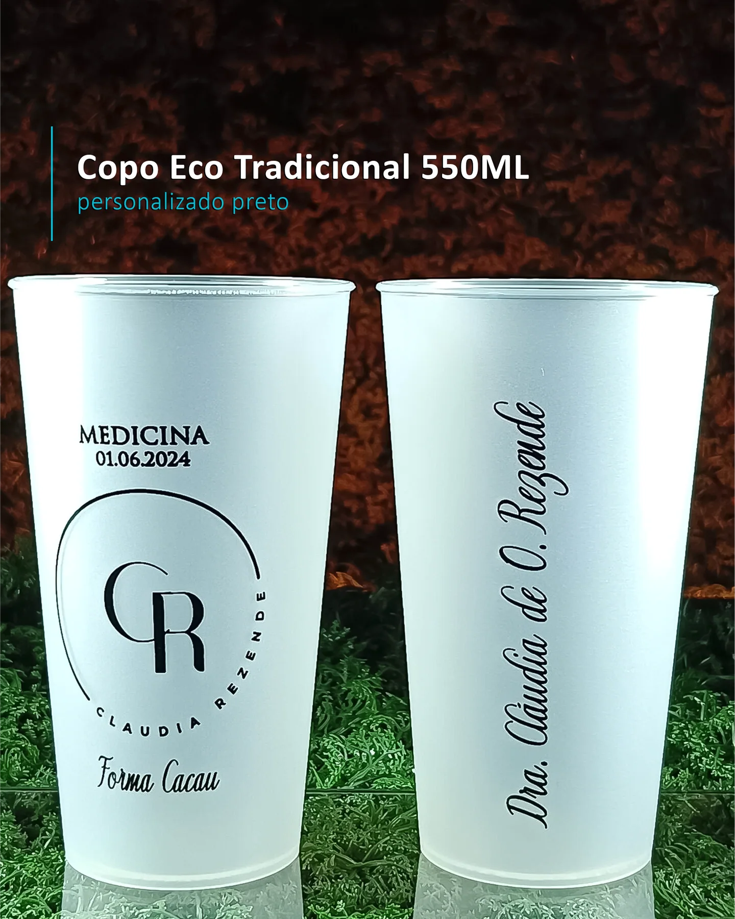 Copo Eco Tradicional 550ML personalizado preto