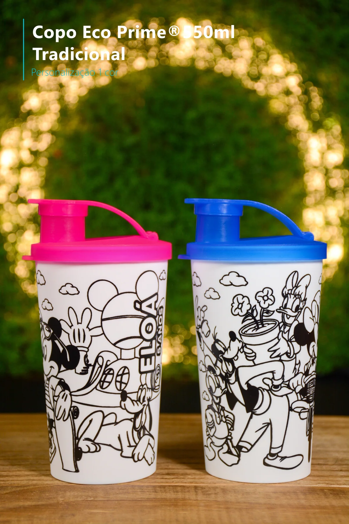 Copo Eco Prime 550ml Tradicional - Personalização 1 cor - Tampa Flip