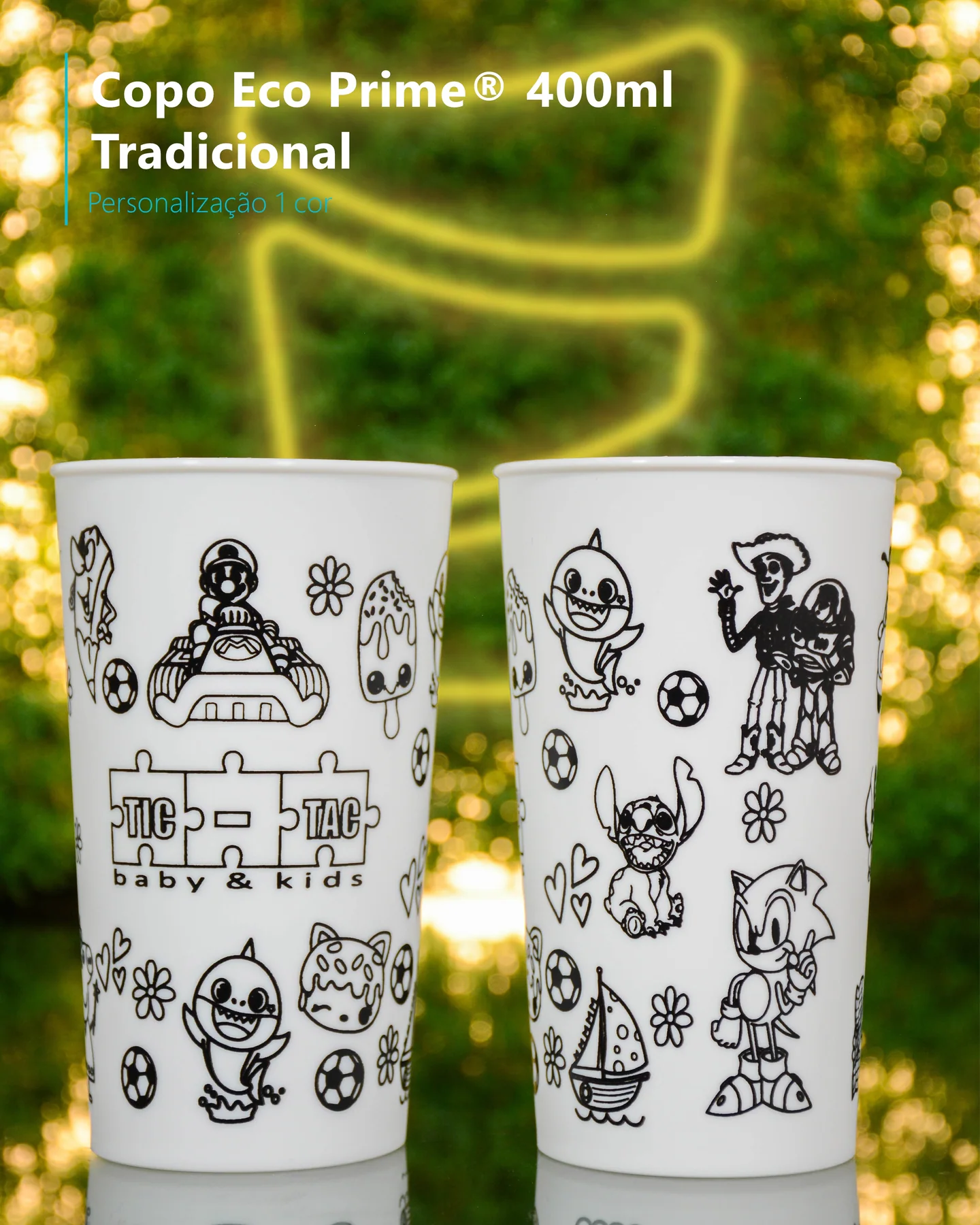 Copo Eco Prime 400ml Tradicional - Personalização 1 cor - Infantil